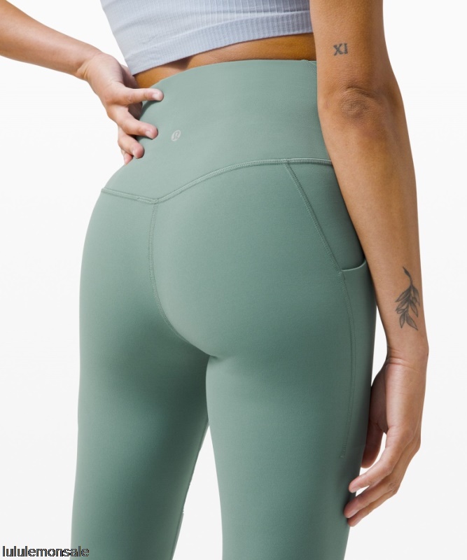 Lululemon Damen DELULU044 | Geröstete Braune Align Hoch Sitzende Hose Mit Taschen 25